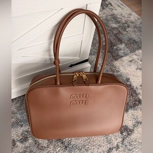 Miu Miu Tan Leather Shoulder Bag